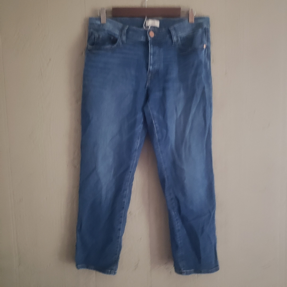 Loft Button Fly Boyfriend Blue Jeans Size 6
